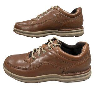 Rockport Men's World Tour Classic Brown Leather Walking Shoes Size 8